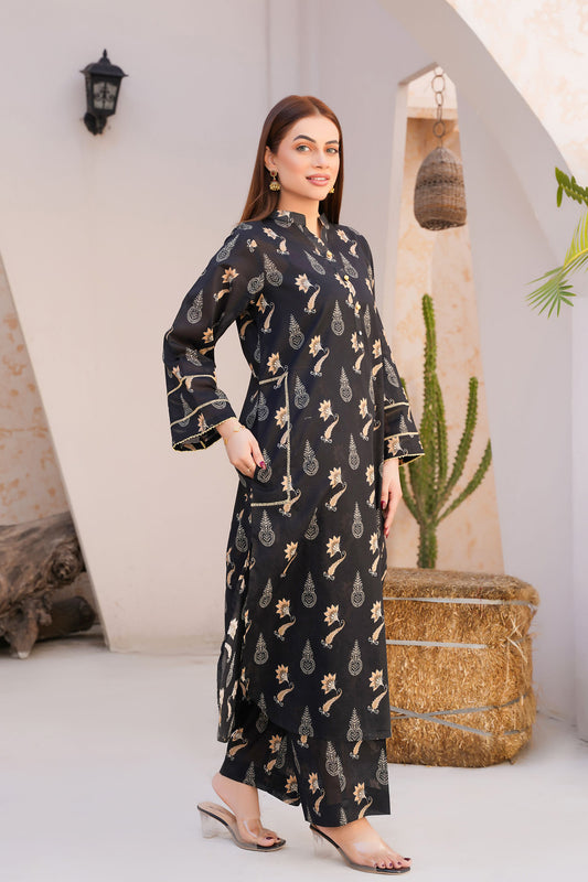 Midnight Charm – Printed Lawn 2 Piece