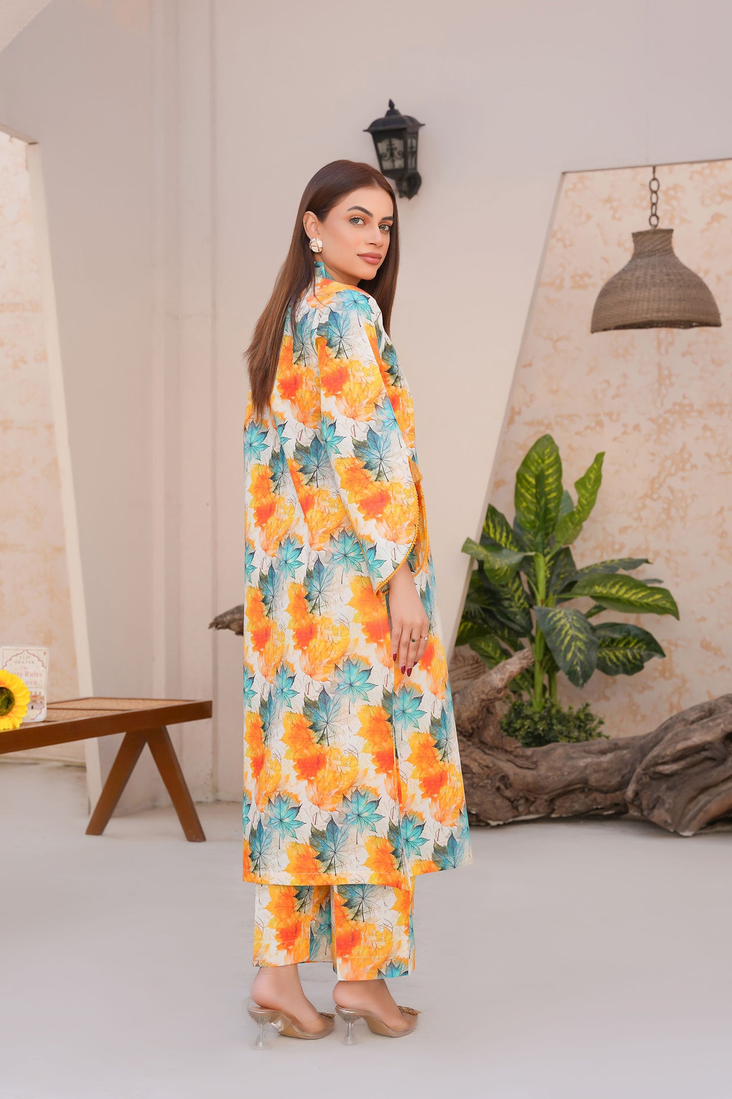 Sunset Bloom – Printed Lawn 2 Piece