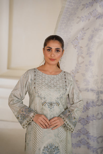 Silver Grace - Premium Lawn 3‑Piece