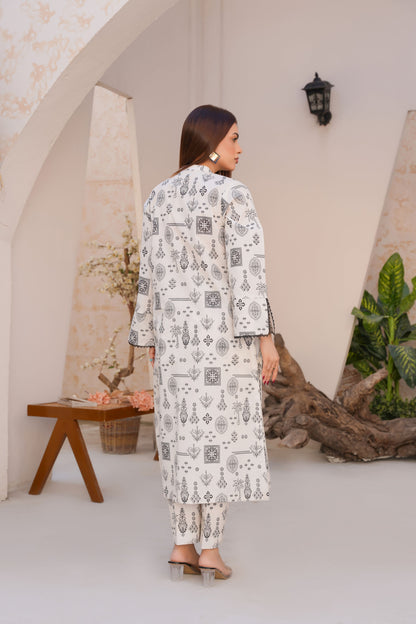 Aira White – Printed Lawn 2 Piece