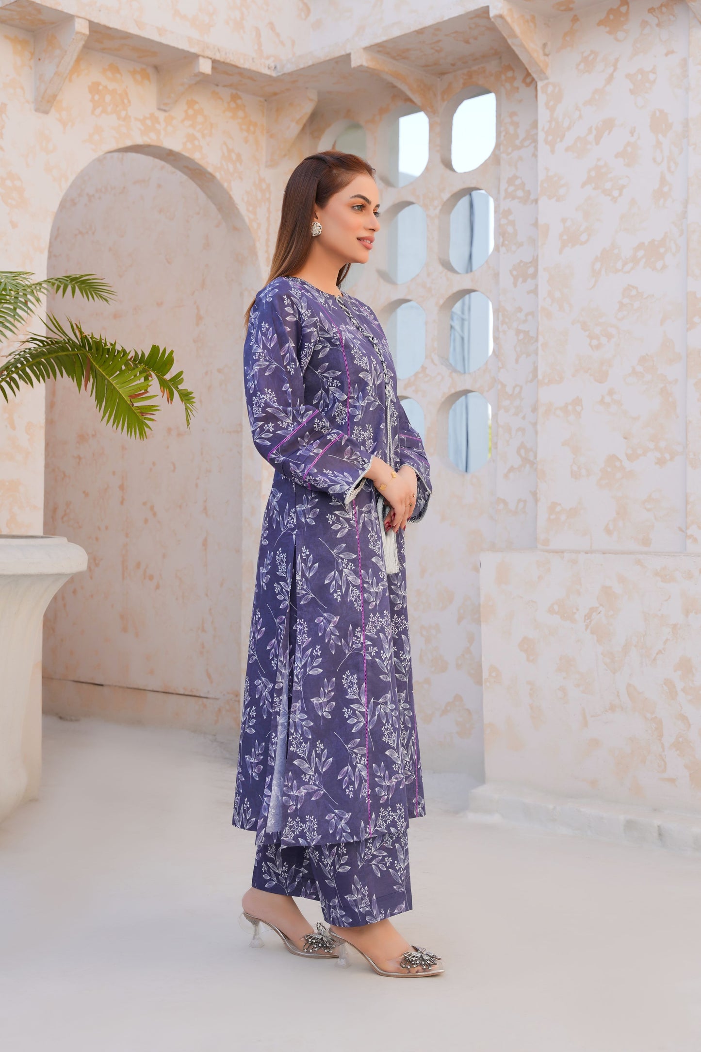 Elan Purple Bloom – Printed Lawn 2 Piece