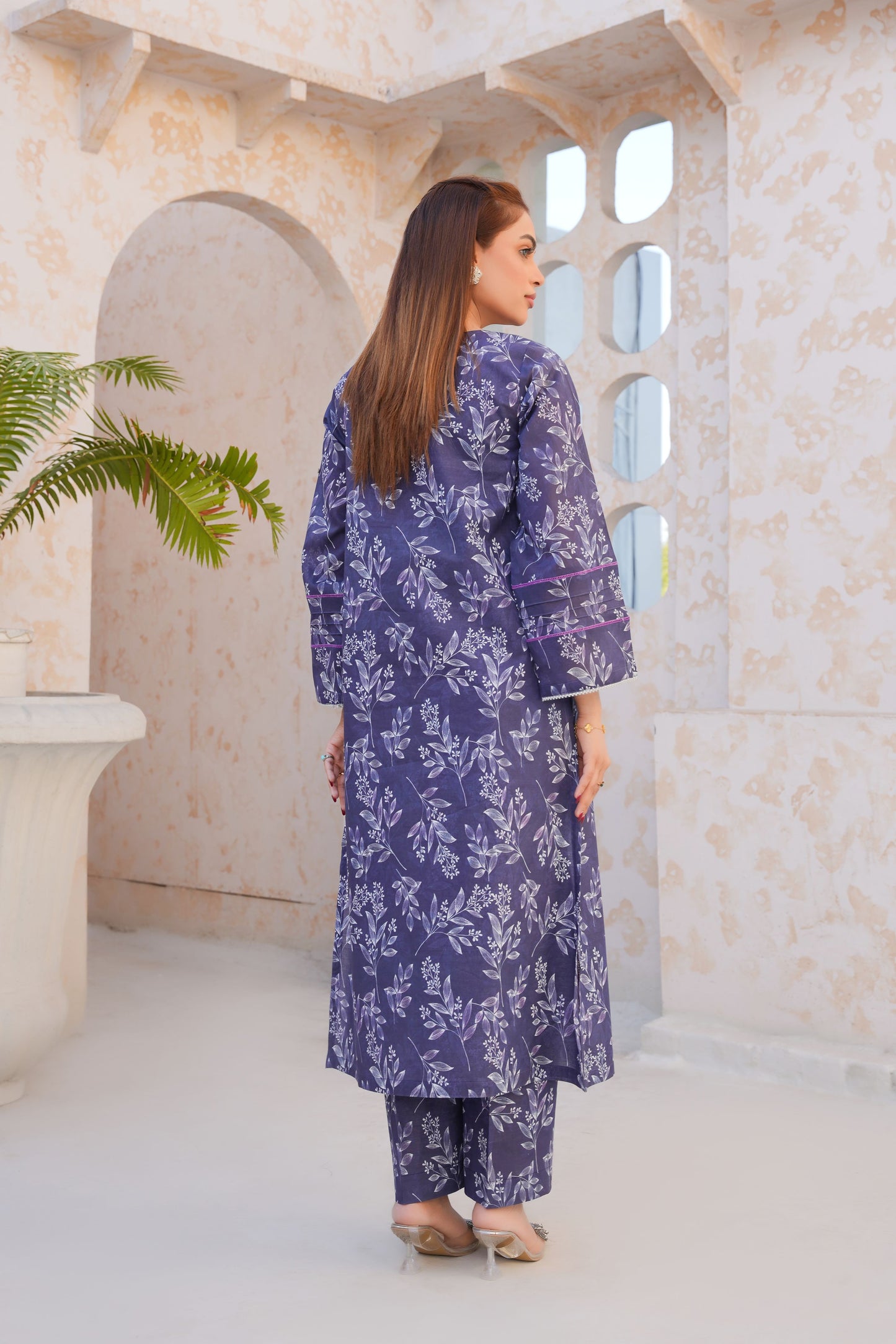 Elan Purple Bloom – Printed Lawn 2 Piece