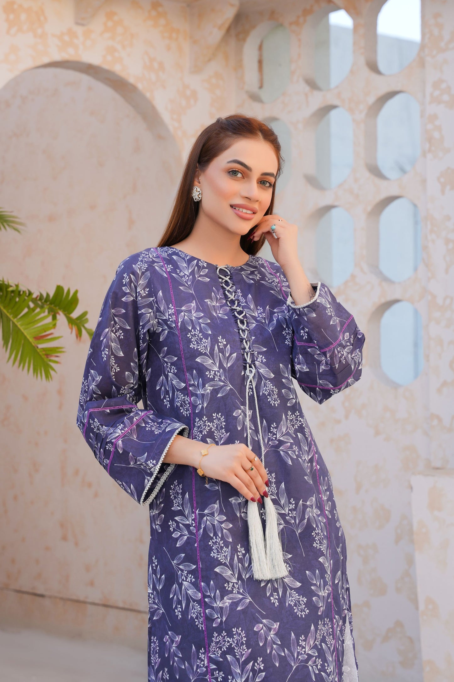 Elan Purple Bloom – Printed Lawn 2 Piece