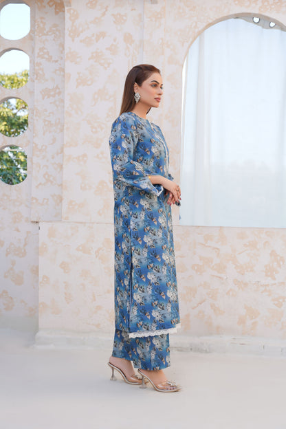 Blue Bloom – Printed Lawn 2 Piece