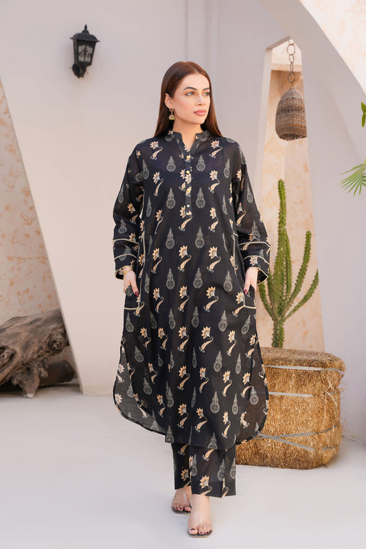 Midnight Charm – Printed Lawn 2 Piece
