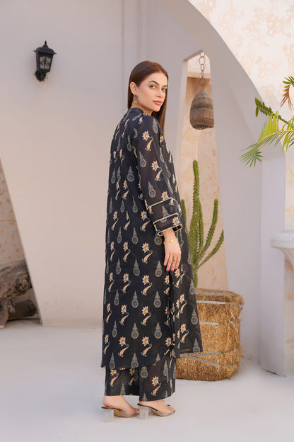 Midnight Charm – Printed Lawn 2 Piece