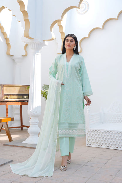 Mint Whisper – Embroidered Lawn 3 Piece