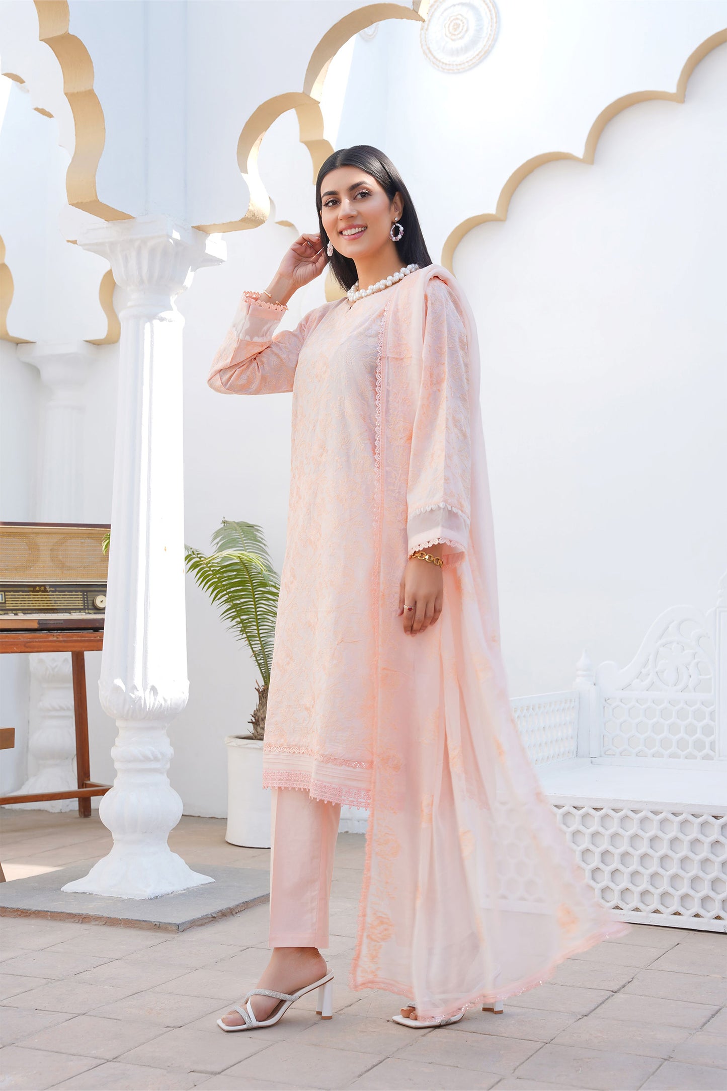 Rosette Mist – Embroidered Lawn 3 Piece