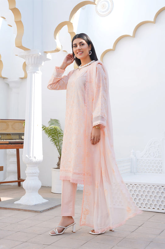 Rosette Mist – Embroidered Lawn 3 Piece