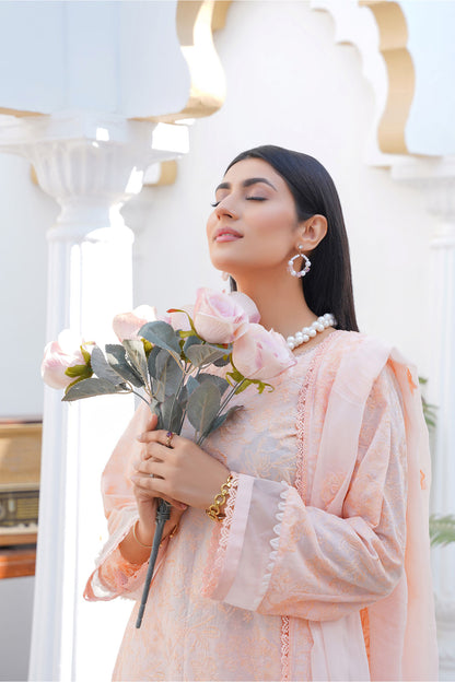 Rosette Mist – Embroidered Lawn 3 Piece