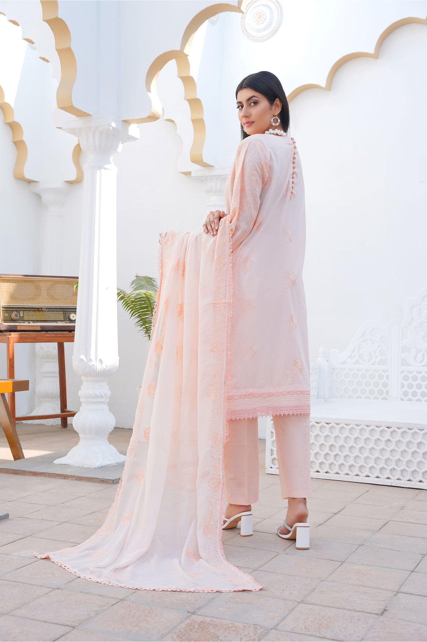 Rosette Mist – Embroidered Lawn 3 Piece
