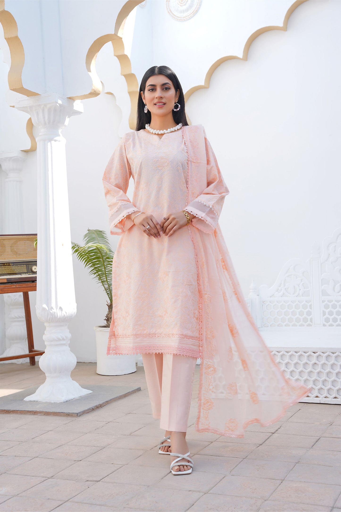 Rosette Mist – Embroidered Lawn 3 Piece