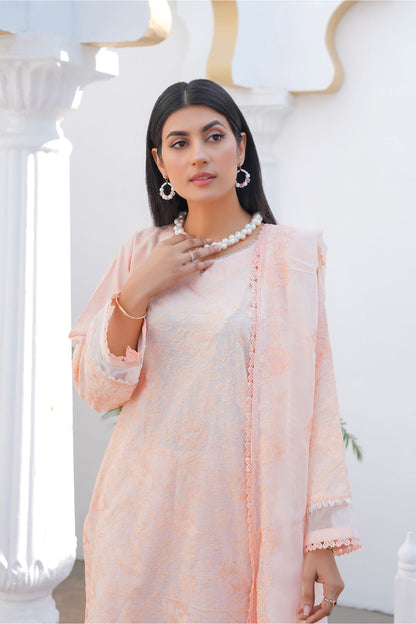 Rosette Mist – Embroidered Lawn 3 Piece