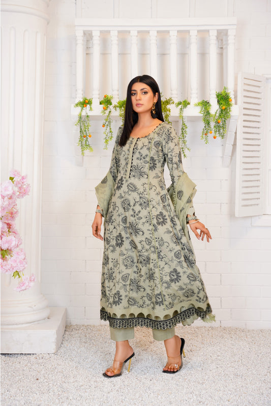 Pistachio – Embroidered Lawn 3 Piece